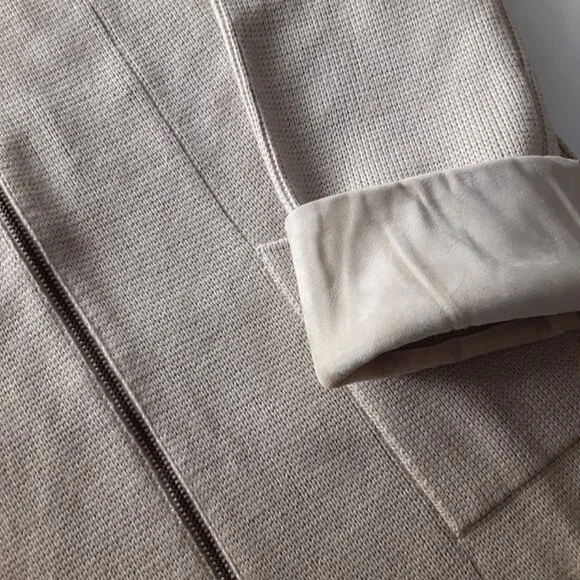 Wool and Suede 2pc Cardigan and Shell Set - size XS